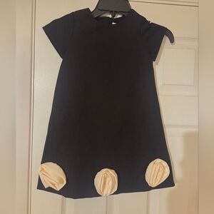 Zara Black Top with Cream Rosettes